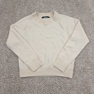 Quince Women's 100% Cashmere Crewneck Sweater Ivory/Cream Size Medium